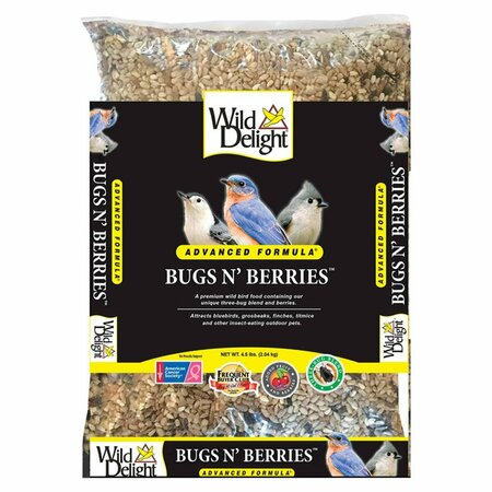 WILD DELIGHT Bugs N Berries Assorted Species Wild Bird Food Safflower Seeds, 4.5 lbs WI5829